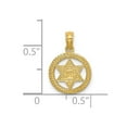 thumbnail image 2 of 13mm 14k Gold Religious Judaica Star of David In Circle Engraved Jewish Pendant Necklace for Women, 2 of 2