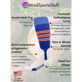 thumbnail image 2 of MadSportsStuff 3-Stripe Baseball & Softball Stirrup Socks - Royal/Orange/White, Medium, 2 of 2