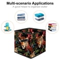 thumbnail image 2 of Leopard Foldable Clothes Storage Bin Cube Organizer with Handle, 10.8"x10.5"x10.6", Large Capacity, 2 of 6