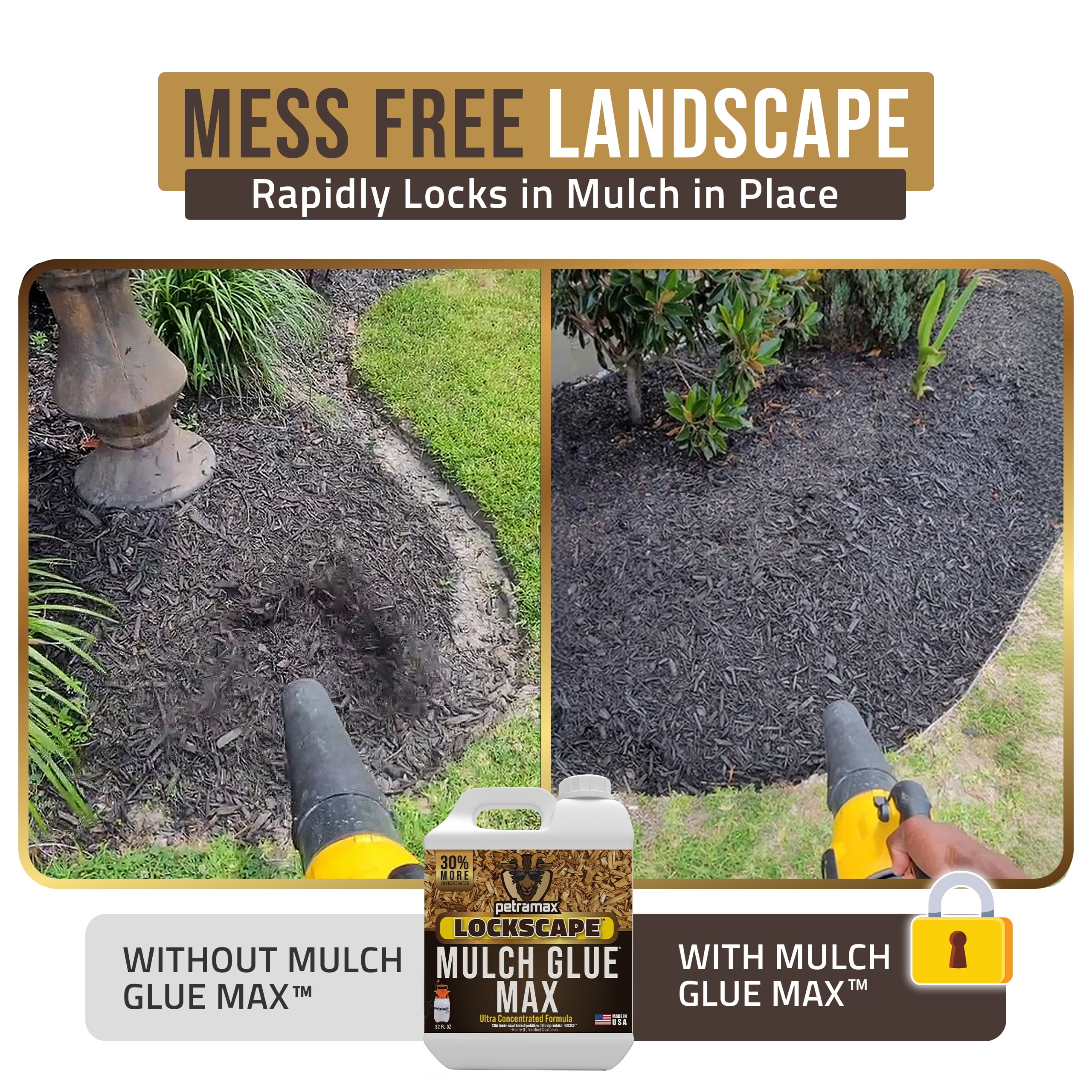 Petramax Mulch Glue for Landscaping Max Concentrate Pea Gravel & Rock Glue, 32 fl oz