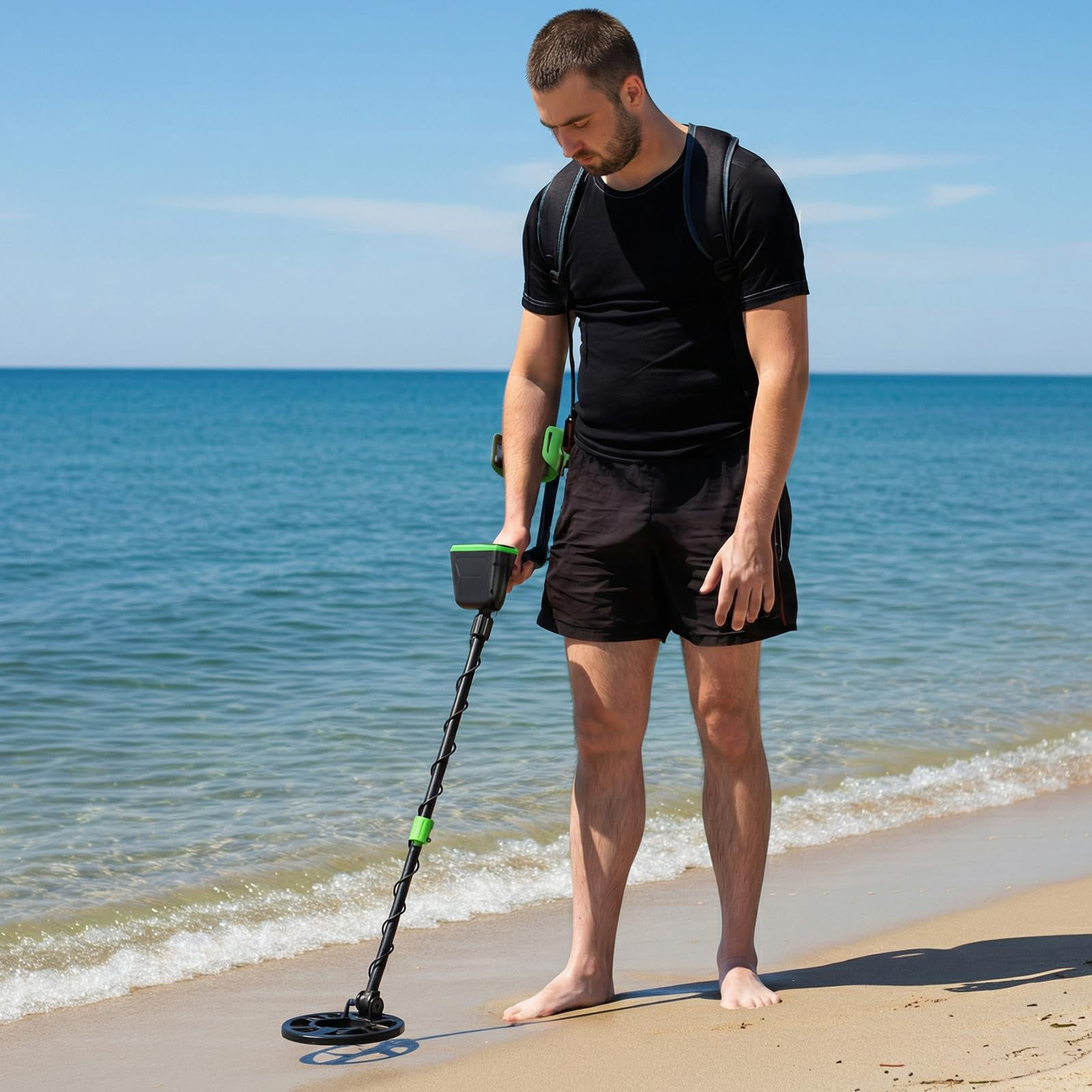 Metal Detector for Adults & Kids, Waterproof Metal Detectors with High Accuracy 8" Search Coil, All Metal & Disc Modes for Gold Detector,Green