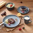 thumbnail image 3 of Dinnerware Set, Service for 4, 16-Piece Stoneware, Speckled Matte Gray, 3 of 6