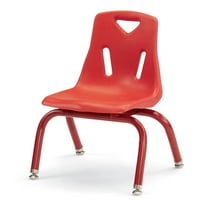 Stacking Chair with Powder-Coated Legs - 10" Ht - Red