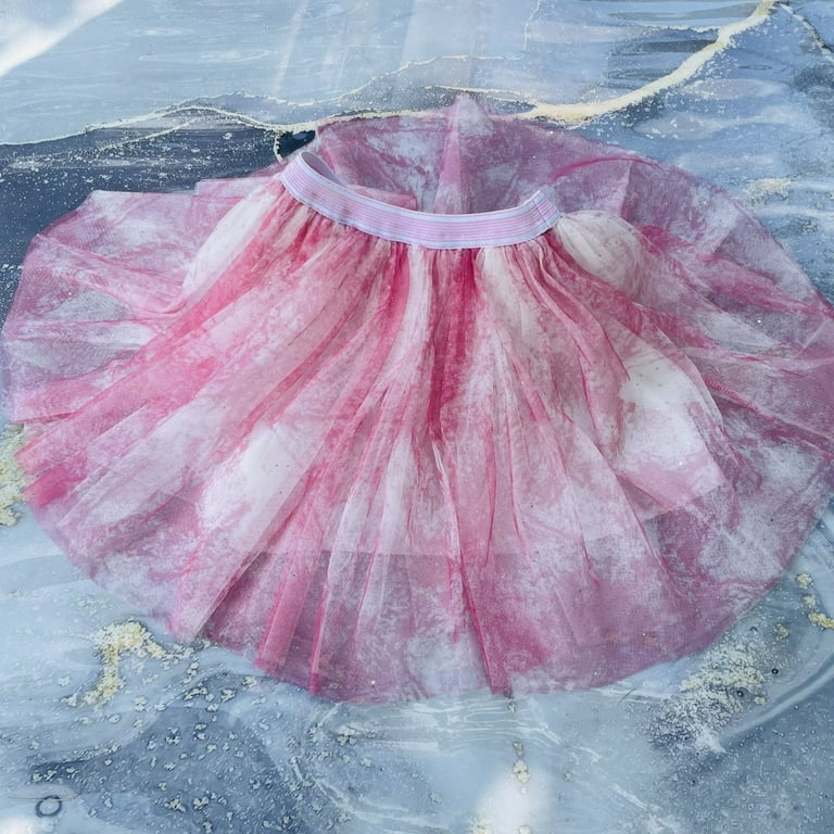 QATAINLAV Girls Tie Dye Layered Tutu Skirt Toddler Kids Elastic