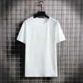 thumbnail image 3 of Camiseta de manga corta de color sólido para hombre, camiseta ajustada de verano, camisa de base blanca y negra, camisa casual sencilla en stock, 3 of 5