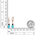 thumbnail image 6 of Gem Stone King 18K Rose Gold Plated Silver Green Turquoise and Black Onyx Dangle Earrings for Women with Lab Grown Diamond (3.47 Cttw, Oval 9X7MM), 6 of 6