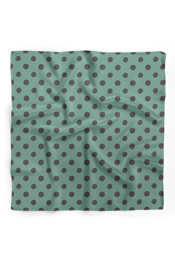 Green Circle Geometric Printed Pure Silk Scarf Neck Wrap Summer Hair Bandanas For Women 40 x 40 Inches