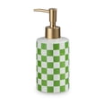 thumbnail image 1 of Qeeadeea Checkerboard Pattern Ceramic Soap Dispenser With Pump, Refillable Lotion Dispenser For Bathroom Vanity Countertop, For Kitchen Sink-green-300ml/10.6oz, 1 of 8