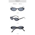 thumbnail image 2 of Creamily Retro Oval Cat Eye Sunglasses for Women Small Thin Frame Lightweight Vintage 90s Slim Sun Glasses（Black frame grey lenses）, 2 of 5