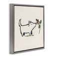 thumbnail image 4 of Stupell Industries Doodle Dog & Flower Plants & Flowers Painting Gray Floater Framed Canvas Art Print Wall Art, 25 x 25, 4 of 10