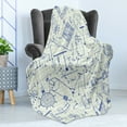 thumbnail image 4 of Physics Soft Flannel Fleece Blanket, School Themed Technical Formula and Drawings on Squared Notebook Paper Background, Cozy Plush for Indoor and Outdoor Use, 50" x 70", Ivory Indigo, by Ambesonne, 4 of 5