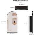 thumbnail image 2 of Black Arched Medicine Cabinet with Mirror, 16x31Inch, Bathroom, Modern Style, 3 Glass Shelves, Wall Mount, 2 of 8