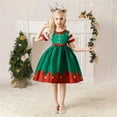 thumbnail image 4 of oqasdz Robes pour Filles Fête Festive Tutu de Vacances avec Père Noël Flocon de Neige et Design Imprimé pour Concours de Noël Concerts et Réunions de Famille, 4 of 6