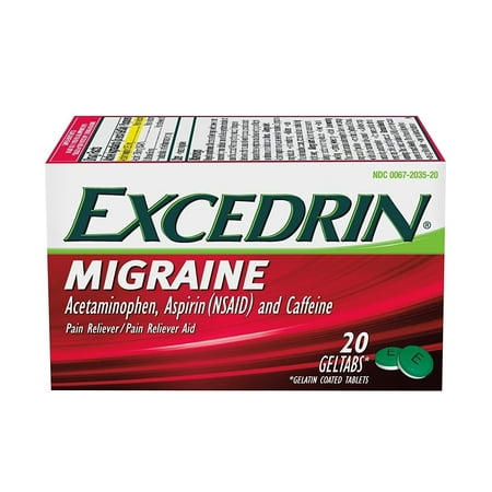 Excedrin Migraine Geltabs for Migraine Relief, 20 (Best Treatment For Gas Pain)