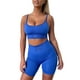 thumbnail image 3 of SAYOO Traje deportivo de dos piezas para mujeres, chaleco de cuello en uy pantalones cortos de cadera SAYOO  moda, 3 of 7
