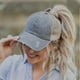 thumbnail image 3 of Gorra de béisbol con cola de caballo para mujer, gorro con Cierre trasero ajustable, malla desgastada, Estilo Vintage, para verano, 3 of 4