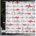 thumbnail image 3 of Ambesonne Sea Animals Shower Curtain, Aquatic Animal Maritime, 69"Wx75"L, Pale Maroon, 3 of 4