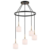 Woodbridge Lighting Langston 5-Light Metal Chandelier in Brass/Bronze