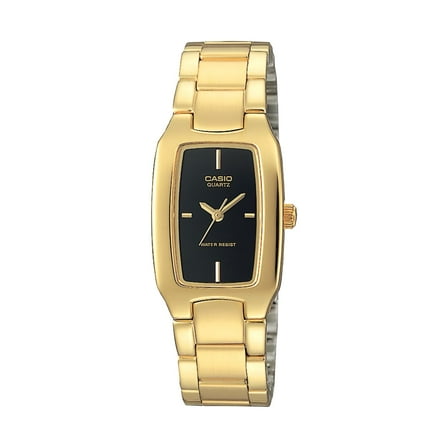 Women's LTP1165N-1C Gold Gold Tone Quartz Watch with Black Dial