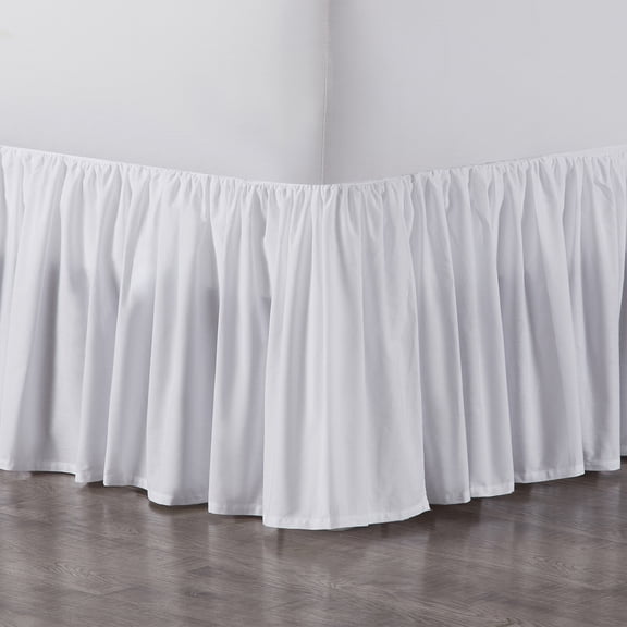 My Texas House Jacqueline White Ruffle Cotton Bed Skirt, King
