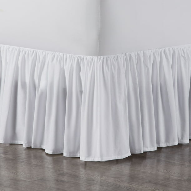 My Texas House Jacqueline White Ruffle Cotton Bed Skirt, King