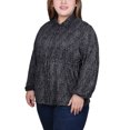 thumbnail image 2 of Plus Size Long Dolman Sleeve Drawstring-Waist Tunic Top, 2 of 3