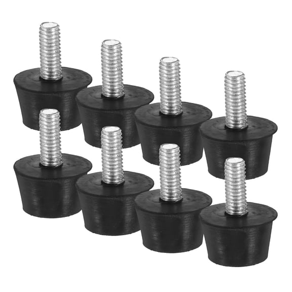 OULII 8Pcs Adjustable Black Rubber Furniture Levelers Screw in Feet for Tables