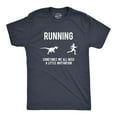 thumbnail image 1 of Mens Running Motivation Raptor Chase T Shirt Funny Dinosaur Tee Nerdy Graphic (Heather Navy) - XL, 1 of 3