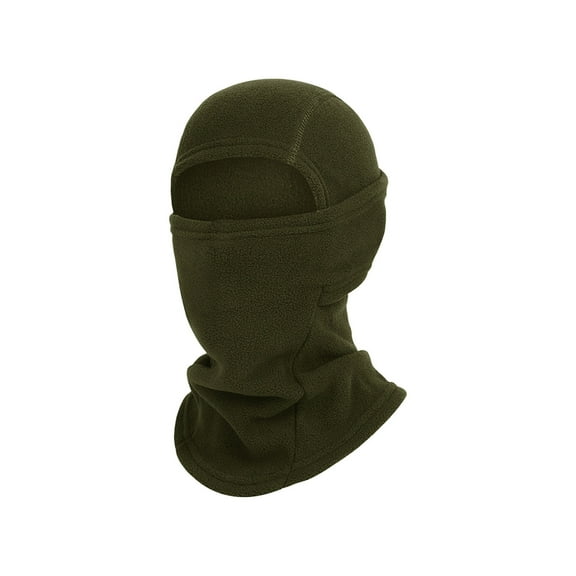 Thermal Fleece Hoodie Mask,Hoodie with Mask,Winter Riding Fleece Hat Outdoor Cold Head Gear Helmet Liner Cold Hat Windproof Mask Breathable Warm Hat,Polar Fleece Balaclava Winter(Army Green)
