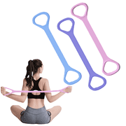 DEDRFUC Multifunction Elastic Yoga Resistance Band, Elastic Exercise Band, Stretching Puller with Handles for Full Body Workout, Home Fitness Equipment for Arms, Core Training (3 Pack)