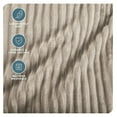 thumbnail image 3 of Textured Fleece Microplush Blanket - Extra Long - Lightweight Throw for Bed, Sofa, Couch, Movie Night, Camping, and Travel - Ultra Soft Warm Blanket (Twin/Twin XL, Ribbed Oyster), 3 of 7