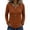 Brown, variant on Womens Casual Ribbed Knit Cardigan Brushed Fabric Crew Neck Long Sleeve Solid Button Down Top Green 3XL