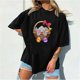 thumbnail image 2 of Camiseta informal de manga corta con cuello redondo y estampado para mujer Pompotops  hkajfhjk461616, 2 of 4