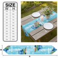 thumbnail image 3 of Blue Surfboard Table Runner Linen Burlap Table Runner 70 Inches Long Summer Beach Tropical Coconut Tree Wooden Dresser Scarves for Kitchen Island Coffee Dining Room Party Holiday Decor 13"x70", 3 of 8
