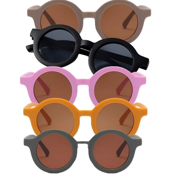 GJX 5Pcs Toddler Sunglasses Age 2-4,Soft and Gentle on the Skin Toddler Sunglasses,Blocks Uv Rays Toddler Sunglasses Age 1-2,Multicolor