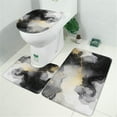 thumbnail image 2 of Gray Black Gold Marble Pattern Bathroom Rugs Sets 3 Piece,Toilet Cover Set,Absorbent Non Slip Bathroom Mats Sets with U-Shaped Contour Rug Toilet Rug Set, 2 of 5