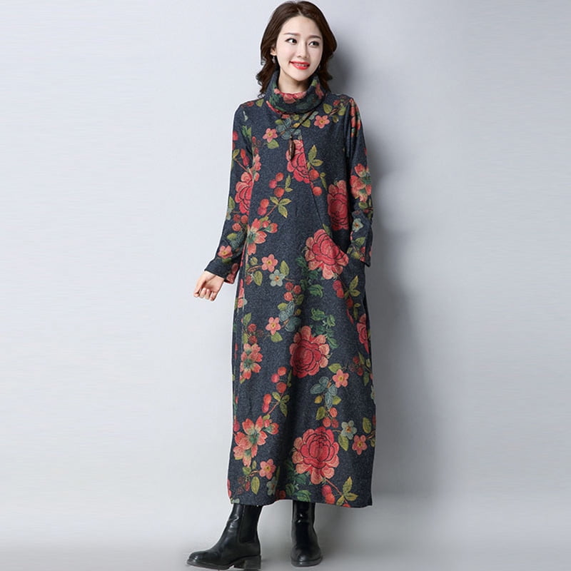 maxi dress with turtleneck