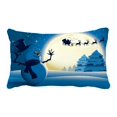 thumbnail image 1 of EREHome Happy snowman waving to Santa sleigh Pillow Case Cover Set 20x30 Inch, 1 of 1