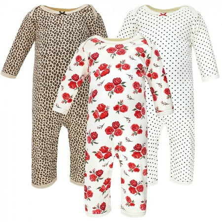 UPC: 0660168173956 | Hudson Baby Infant Girl Cotton Coveralls Basic Rose Leopard 0-3 Months