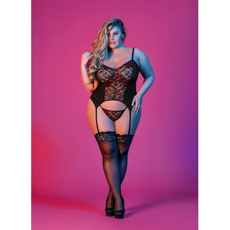 

Magic Silk Plus Size Lace Lover Bustier Set