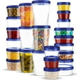 thumbnail image 2 of PLASTICPRO Twist Cap Plastic Containers with Lids Stackable Meal Prep Containers Reusable, Blue Lid 6 Pack, 2 of 7