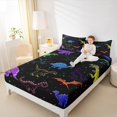 thumbnail image 4 of Manfei Colorful Dino Bed Sheets,Multicolor Circle Dots King Sheets,Multicolor Glitter Print Sheet Set For Boys,Breathable Home Decor,4 Pieces, 4 of 7