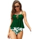 thumbnail image 1 of Tankini para Mujer con Encaje Superior Talle Alto Floral Dos Piezas Trajes de Baño Verde XL Verde XL Xishao ropa, 1 of 2