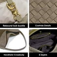 thumbnail image 4 of Kwuty Women's Braided Leather Tote Bag Stylish Suede Hobo Shoulder Bag with Woven Details, 4 of 6