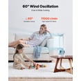 thumbnail image 2 of VEVOR Desk Fan Bladeless, 17 inch Office Table Fan Small Quite, 5 Speeds Adjustment, 0-9H Timer, 60-Degree Oscillation, Touch Control, Easy to Clean, Portable for Office, Living Room, Bedroom, 2 of 9