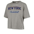 thumbnail image 2 of Women's '47  Gray New York Knicks Pivot Drop Needle Cropped T-Shirt, 2 of 3