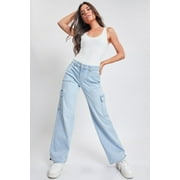 Womens Cargo Jeans with Bungee Hem