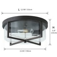 thumbnail image 7 of Aiwen Vintage Home Decorative 2 Lights Glass Shade Flush Mount Ceiling Lamp, 7 of 7