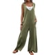 thumbnail image 1 of VISgogo Mono para mujer, elegante, sin mangas, patchwork, suelto, largo, pierna ancha, pantalones con bolsillos VISgogo  moda, 1 of 9