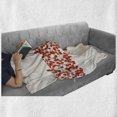 thumbnail image 6 of Rowan Soft Flannel Fleece Blanket, Border with Wild Red Mountain Ashes on Twigs Hand Painted Natural Artwork Print, Cozy Plush for Indoor and Outdoor Use, 50" x 60", Orange and Pearl, by Ambesonne, 6 of 6